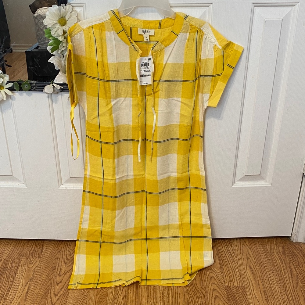 Style & Co. Yellow Plaid Dress